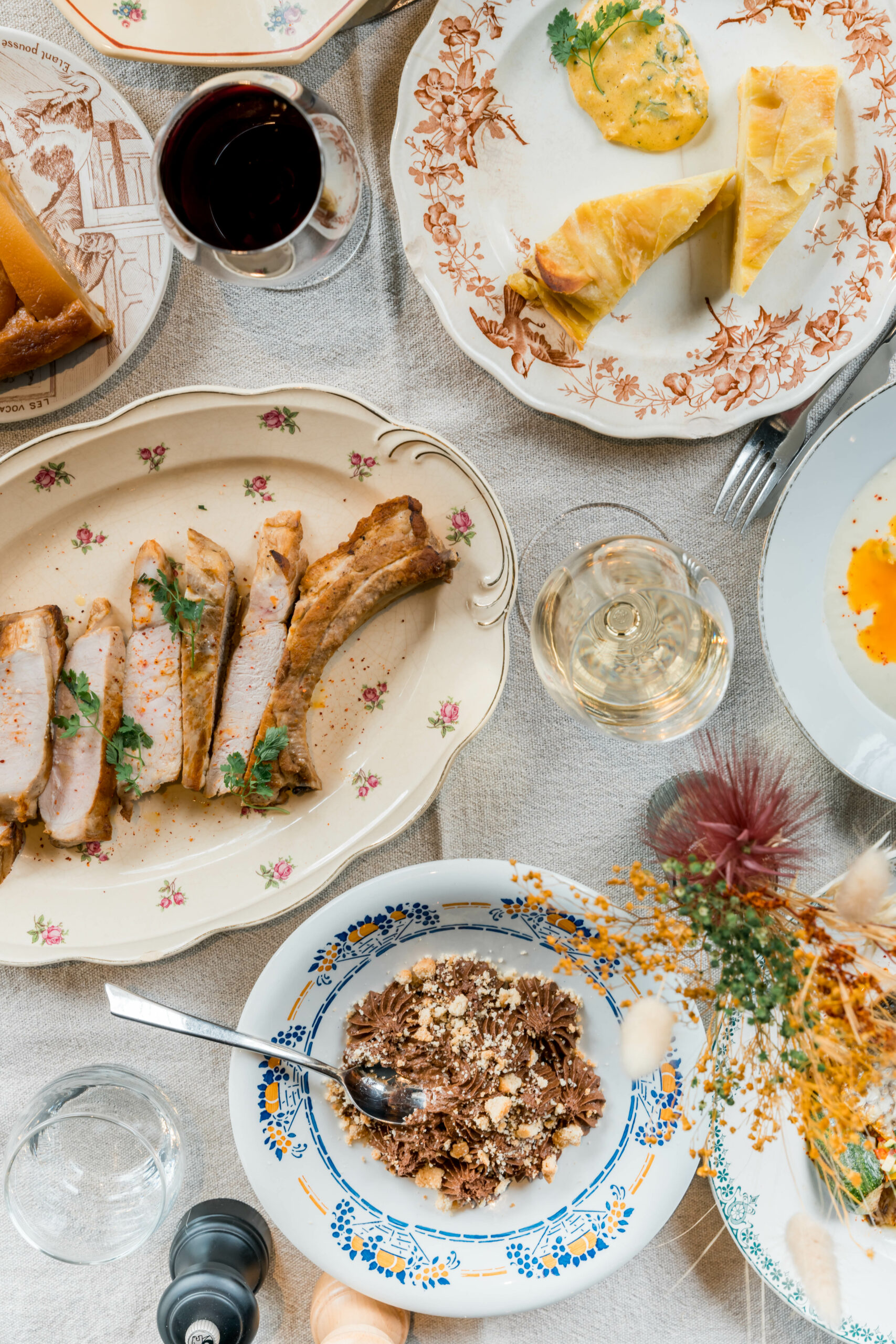 Moment de table et service